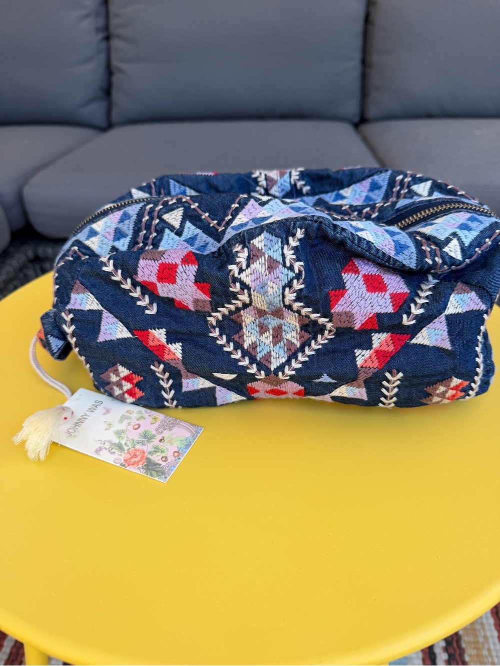 Johnny Was: Kresley Embroidered Makeup / Toiletries Bag NWT!